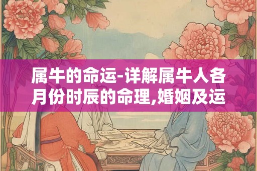 属牛的命运-详解属牛人各月份时辰的命理,婚姻及运势等