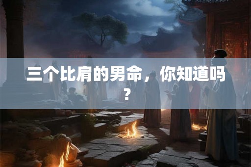 三个比肩的男命，你知道吗？