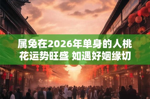 属兔在2026年单身的人桃花运势旺盛 如遇好姻缘切记把握