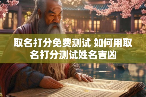 取名打分免费测试 如何用取名打分测试姓名吉凶 取名打分免费测试 如何用取名打分测试姓名吉凶