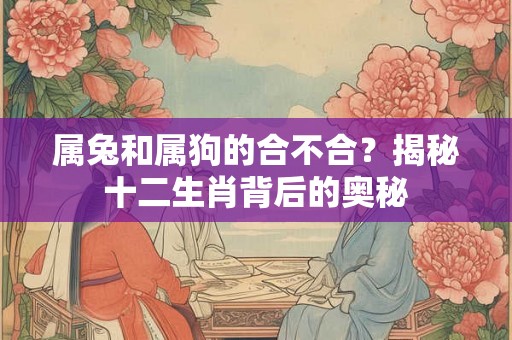属兔和属狗的合不合？揭秘十二生肖背后的奥秘