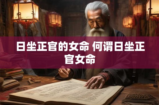 日坐正官的女命 何谓日坐正官女命