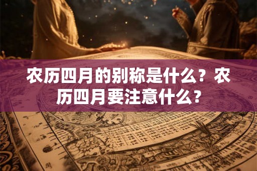 农历四月的别称是什么？农历四月要注意什么？