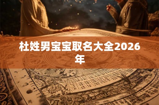 杜姓男宝宝取名大全2026年