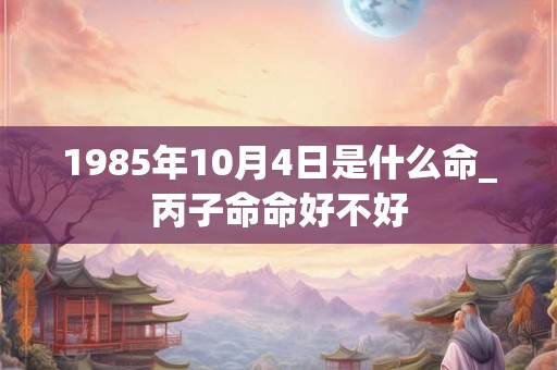 1985年10月4日是什么命_丙子命命好不好