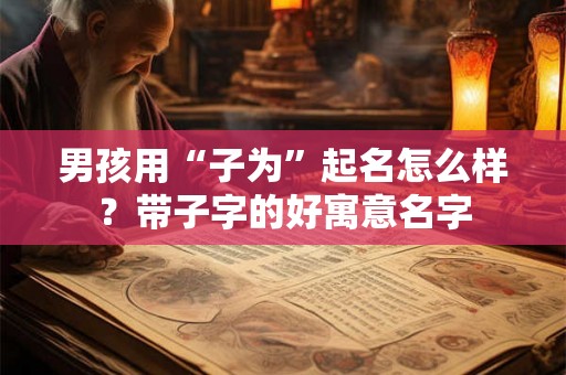男孩用“子为”起名怎么样？带子字的好寓意名字