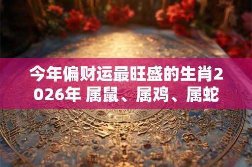 今年偏财运最旺盛的生肖2026年 属鼠、属鸡、属蛇 今年偏财运最旺盛的生肖2026年 属鼠、属鸡、属蛇