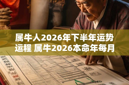 属牛人2026年下半年运势运程 属牛2026本命年每月运程详解