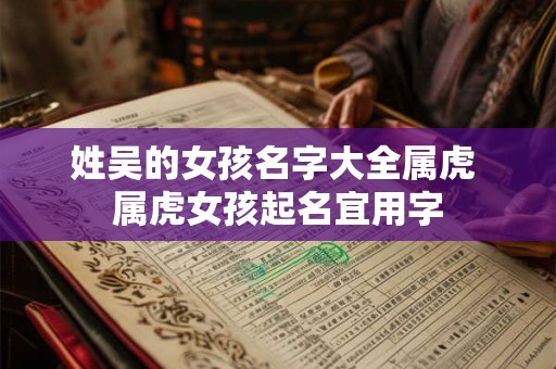 姓吴的女孩名字大全属虎 属虎女孩起名宜用字 姓吴的女孩名字大全属虎 属虎女孩起名宜用字