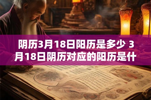 阴历3月18日阳历是多少 3月18日阴历对应的阳历是什么