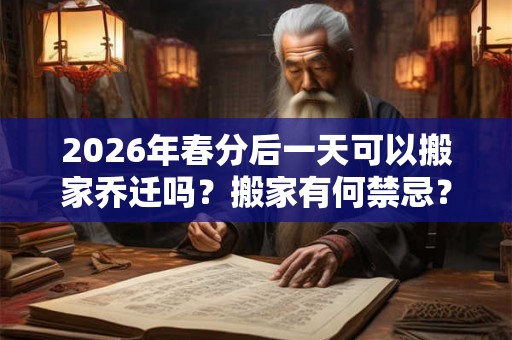 2026年春分后一天可以搬家乔迁吗？搬家有何禁忌？