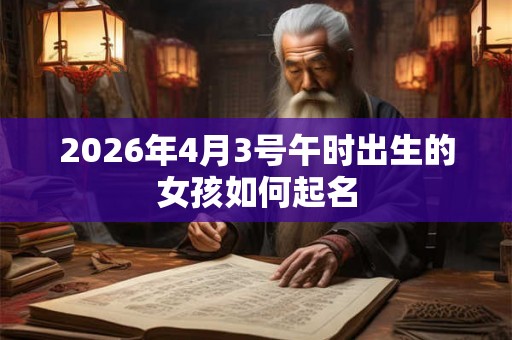 2026年4月3号午时出生的女孩如何起名