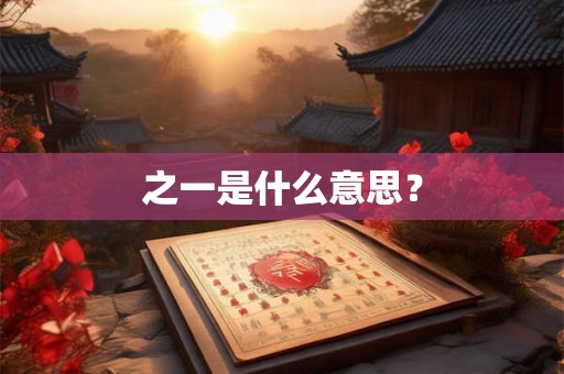 之一是什么意思？