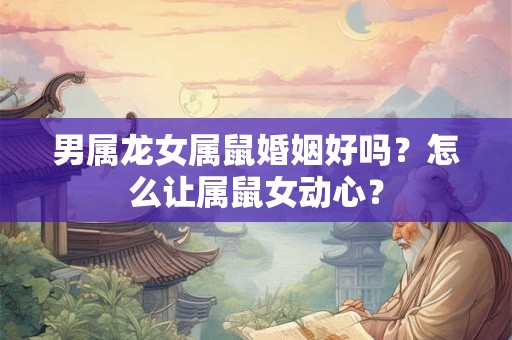 男属龙女属鼠婚姻好吗?怎么让属鼠女动心? 男属龙女属鼠婚姻好吗?怎么让属鼠女动心?