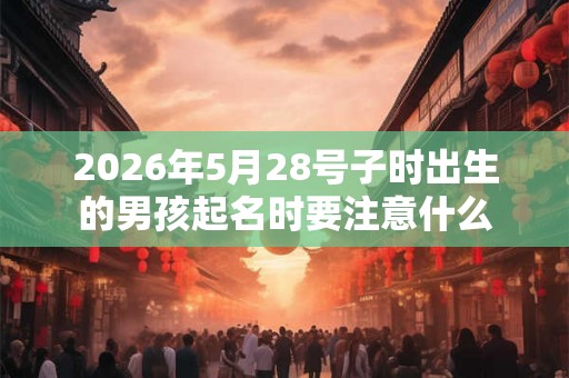 2026年5月28号子时出生的男孩起名时要注意什么