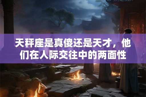 天秤座是真傻还是天才,他们在人际交往中的两面性 天秤座是真傻还是天才,他们在人际交往中的两面性