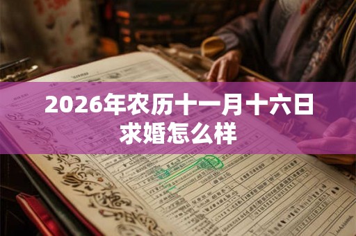 2026年农历十一月十六日求婚怎么样