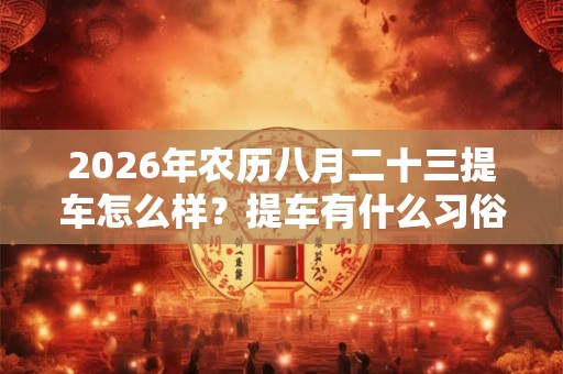 2026年农历八月二十三提车怎么样？提车有什么习俗？