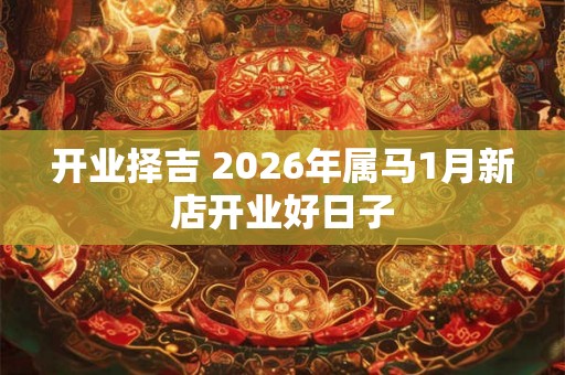 开业择吉 2026年属马1月新店开业好日子