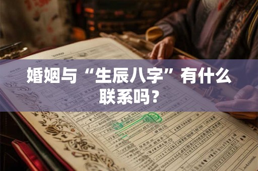 婚姻与“生辰八字”有什么联系吗? 婚姻与“生辰八字”有什么联系吗?