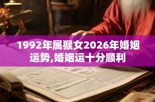 1992年属猴女2026年婚姻运势,婚姻运十分顺利
