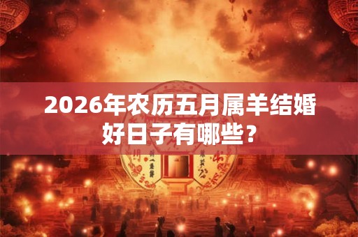 2026年农历五月属羊结婚好日子有哪些？