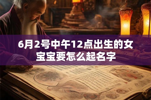 6月2号中午12点出生的女宝宝要怎么起名字
