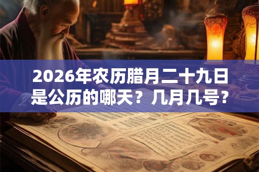 2026年农历腊月二十九日是公历的哪天？几月几号？