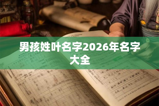 男孩姓叶名字2026年名字大全