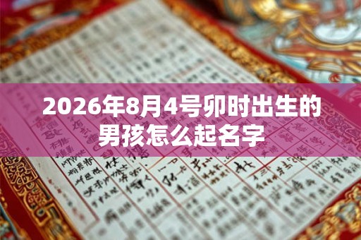 2026年8月4号卯时出生的男孩怎么起名字
