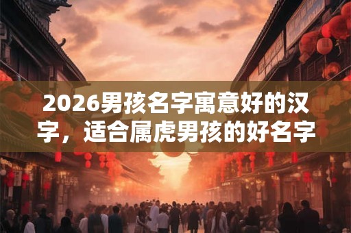 2026男孩名字寓意好的汉字，适合属虎男孩的好名字