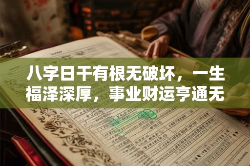 八字日干有根无破坏,一生福泽深厚,事业财运亨通无阻! 八字日干有根无破坏,一生福泽深厚,事业财运亨通无阻!