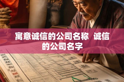 寓意诚信的公司名称  诚信的公司名字