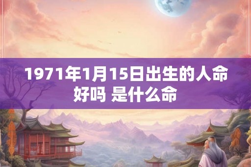 1971年1月15日出生的人命好吗 是什么命