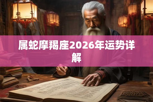 属蛇摩羯座2026年运势详解
