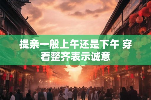 提亲一般上午还是下午 穿着整齐表示诚意