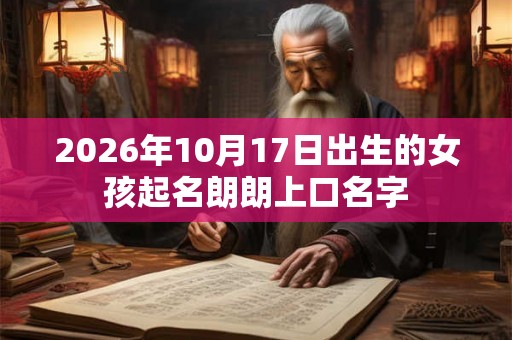 2026年10月17日出生的女孩起名朗朗上口名字