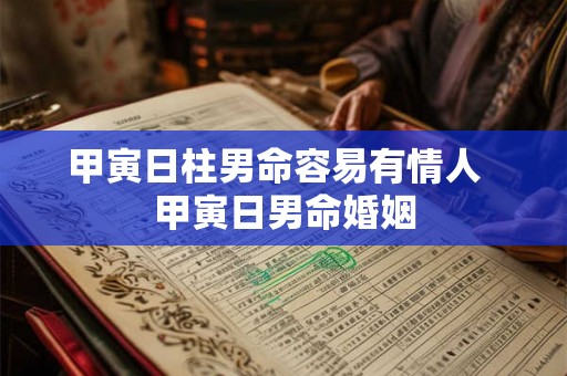甲寅日柱男命容易有情人  甲寅日男命婚姻