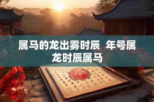 属马的龙出雾时辰  年号属龙时辰属马