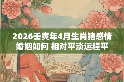 2026壬寅年4月生肖猪感情婚姻如何 相对平淡运程平稳 2026壬寅年4月生肖猪感情婚姻如何 相对平淡运程平稳