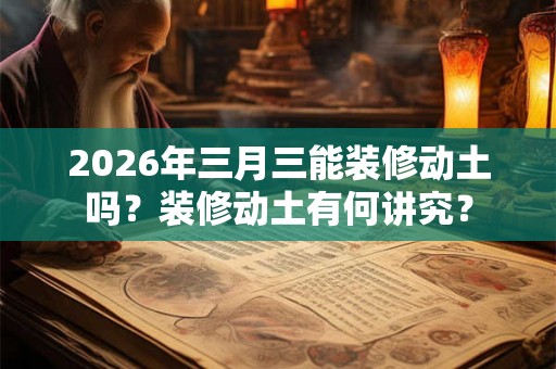2026年三月三能装修动土吗？装修动土有何讲究？