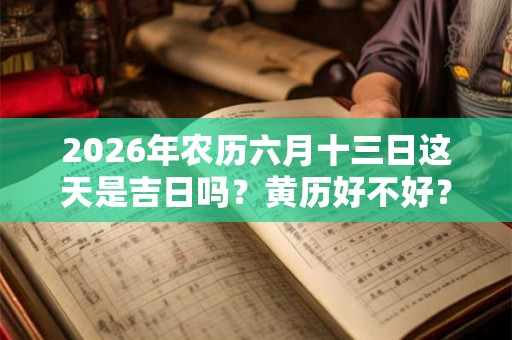 2026年农历六月十三日这天是吉日吗？黄历好不好？