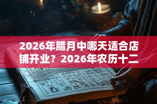 2026年腊月中哪天适合店铺开业?2026年农历十二月开业吉日 2026年腊月中哪天适合店铺开业?2026年农历十二月开业吉日