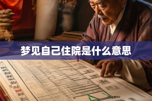 梦见自己住院是什么意思
