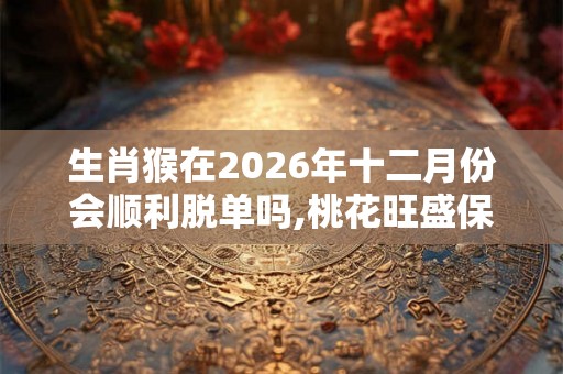生肖猴在2026年十二月份会顺利脱单吗,桃花旺盛保持耐心