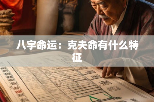 八字命运：克夫命有什么特征
