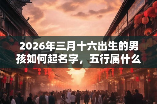 2026年三月十六出生的男孩如何起名字，五行属什么