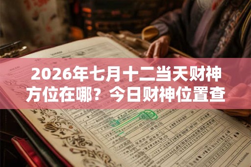 2026年七月十二当天财神方位在哪?今日财神位置查询 2026年七月十二当天财神方位在哪?今日财神位置查询