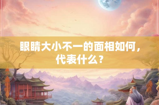 眼睛大小不一的面相如何，代表什么？