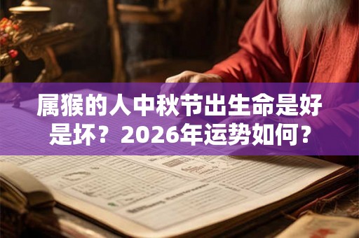 属猴的人中秋节出生命是好是坏？2026年运势如何？